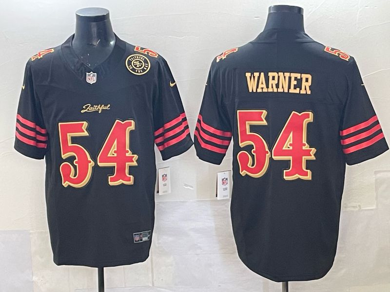 Men Nike San Francisco 49ers 54 Warner black Limited NFL 2025 Jersey 0014